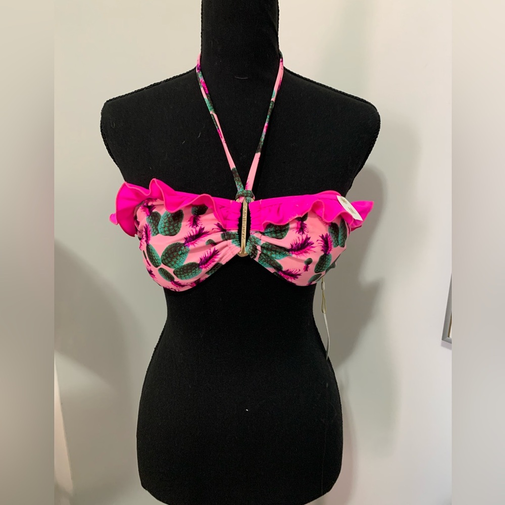 Pineapple woman’s bandana bathing suit bra top size M by Soleil Sucré